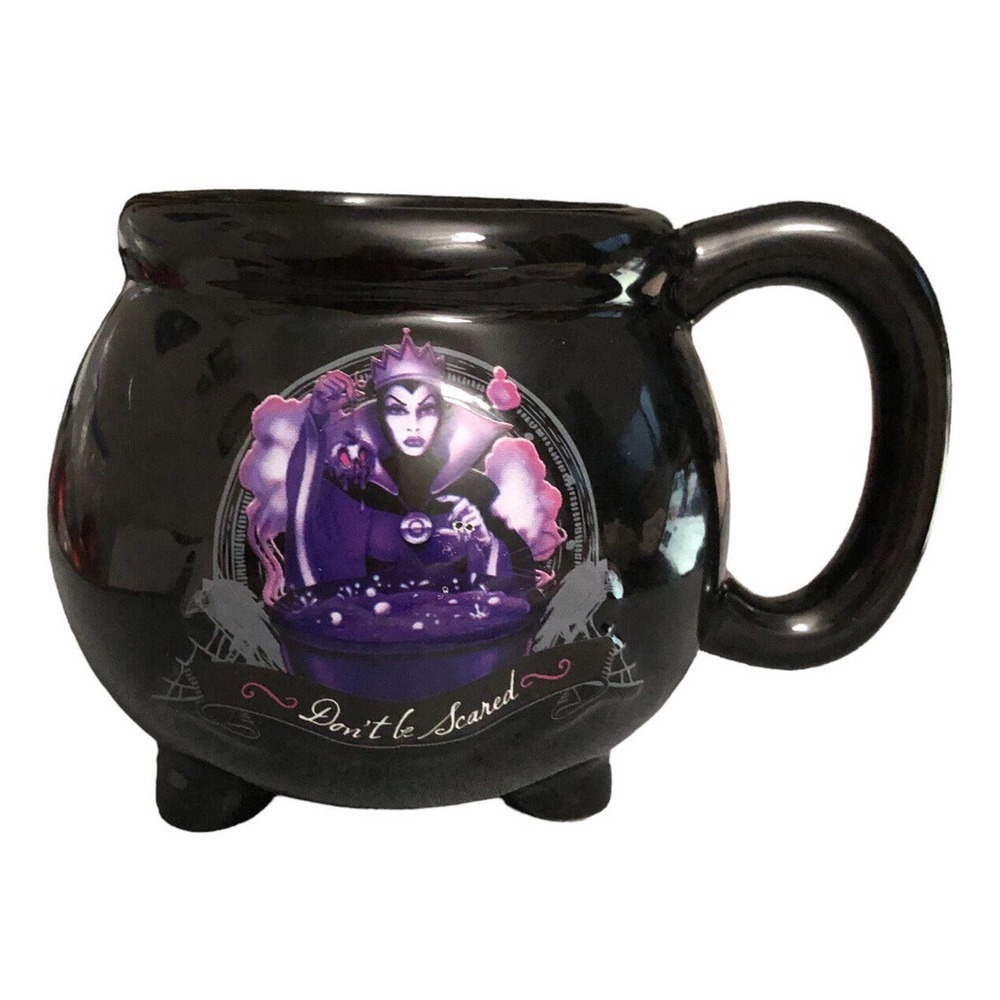 Disney Villains The Evil Queen Black Kettle Cauldron Sculpted Ceramic Mug 23oz